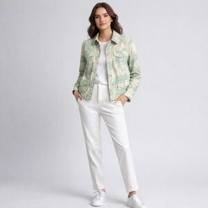 Elie Tahari Floral Jacket Blazer Lightweight Spring Jacket
